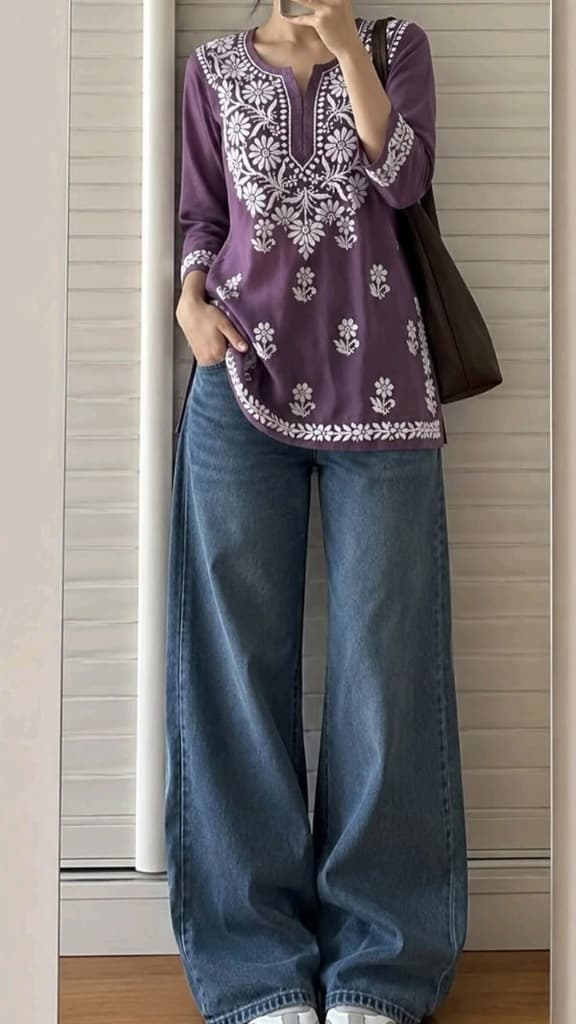Suhana Wine Velvet Kurta Set
